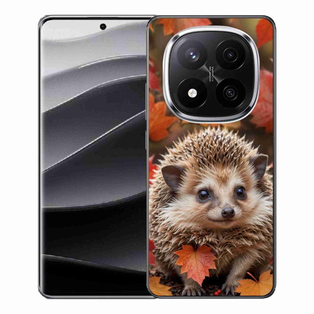 Gél borító mmCase a Xiaomi Remdi Note 14 Pro+ 5G számára - sün a levelekben