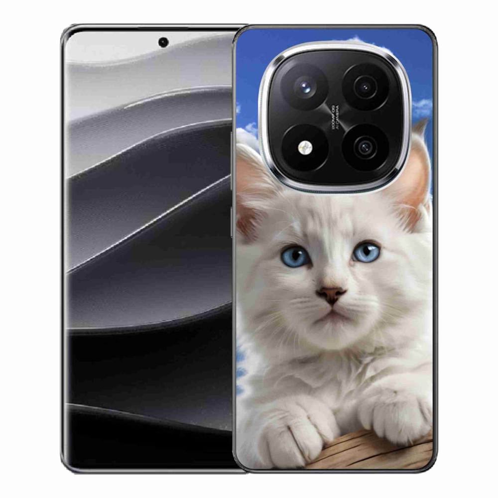 Gél borítás mmCase a Xiaomi Remdi Note 14 Pro+ 5G számára - cica és felhők