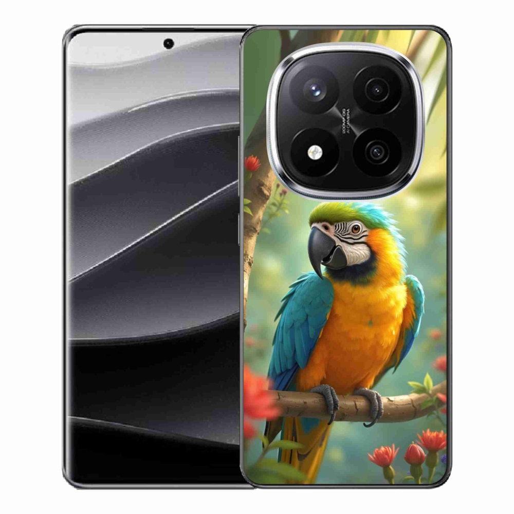 Gél védőburkolat mmCase a Xiaomi Remdi Note 14 Pro+ 5G - papagáj ara kék és sárga
