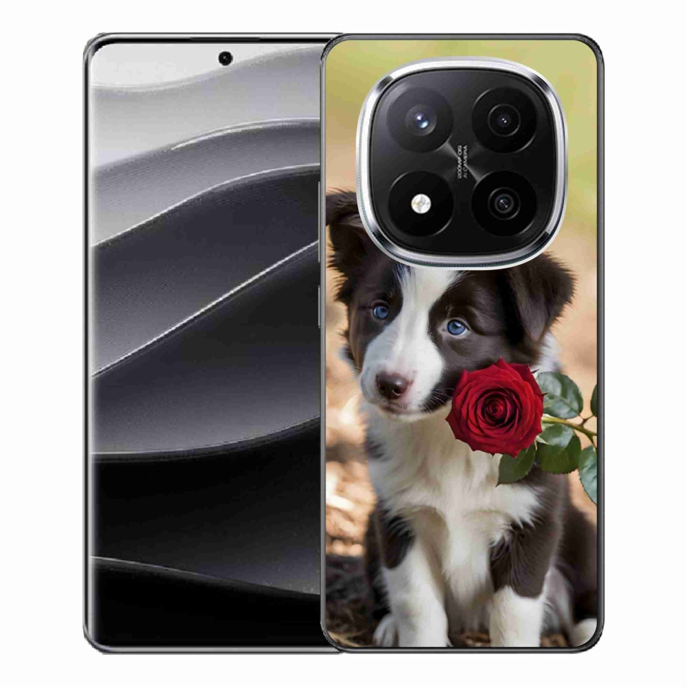 Gél borító mmCase a Xiaomi Remdi Note 14 Pro+ 5G számára - aranyos border collie rózsával