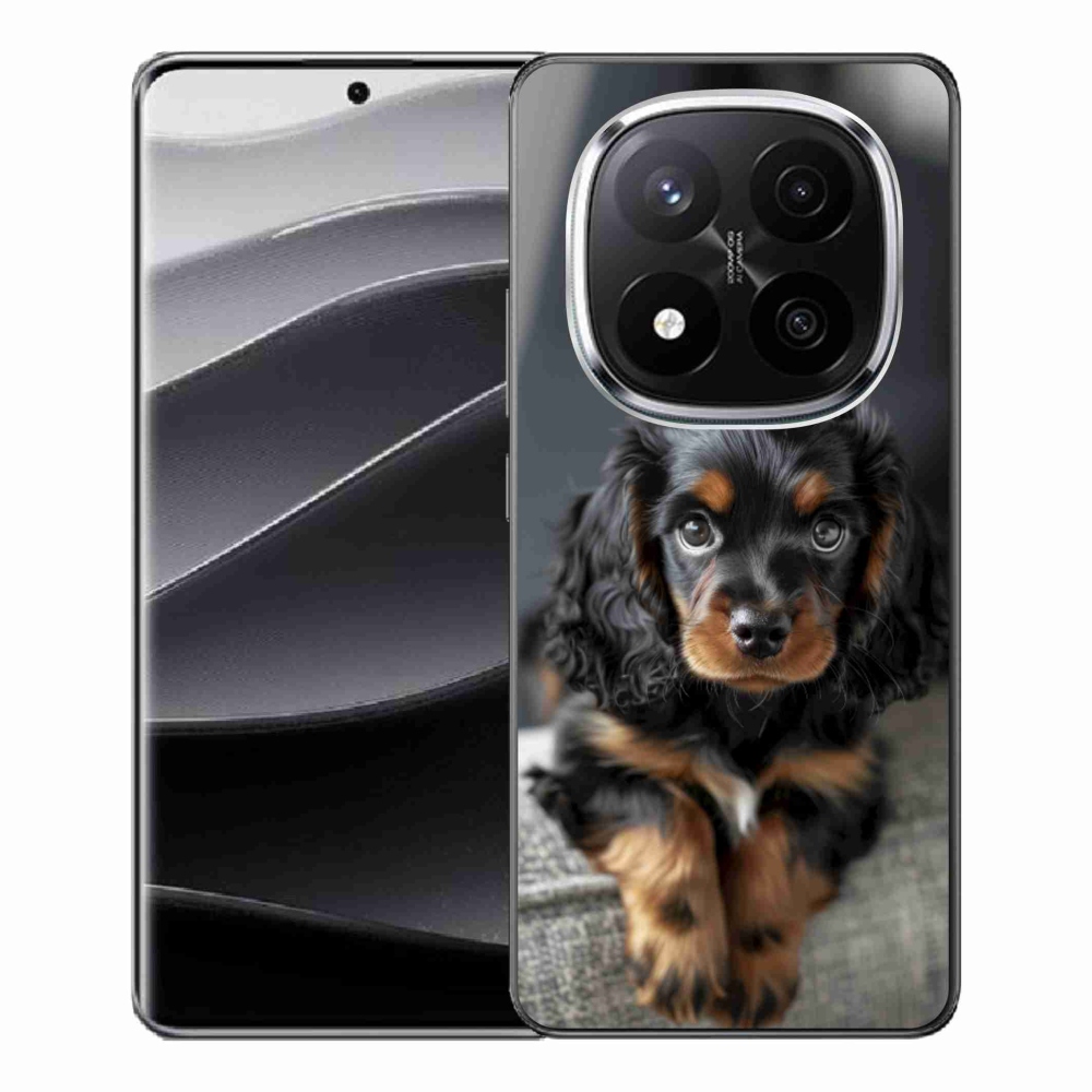 Gél borítás mmCase a Xiaomi Remdi Note 14 Pro+ 5G számára - aranyos hosszú szőrű tacskó