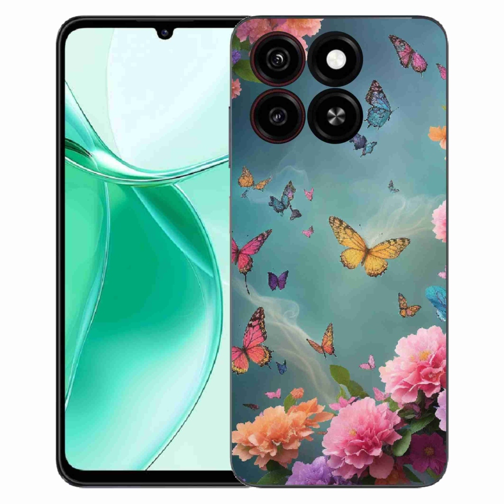 ZTE Blade A35 zselés borító mmCase - színes virágok és pillangók