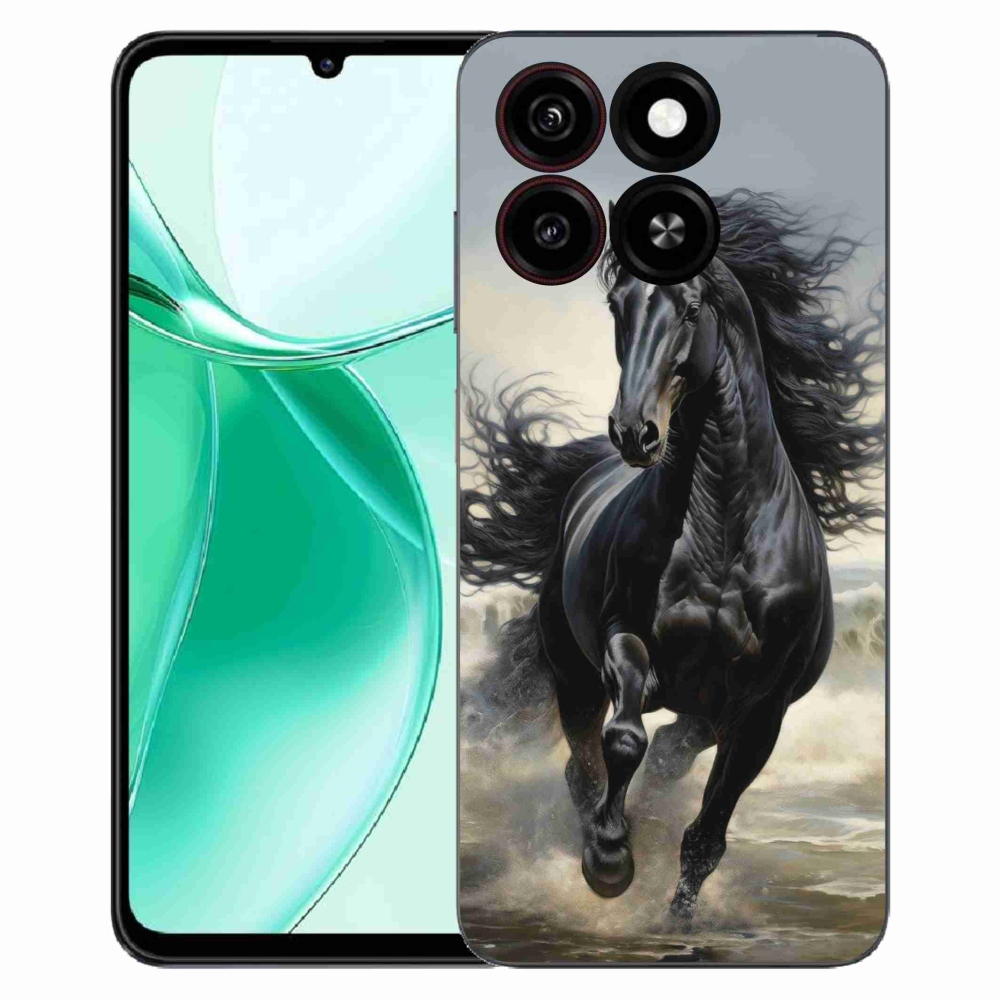 ZTE Blade A35 zselés borítás mmCase - futó fekete ló