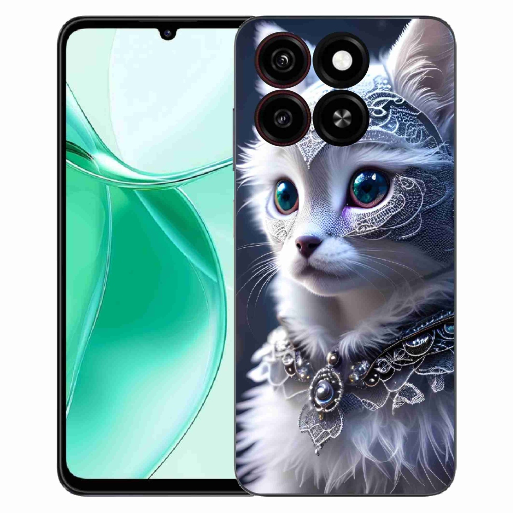 ZTE Blade A35 zselés tok mmCase - fehér macska