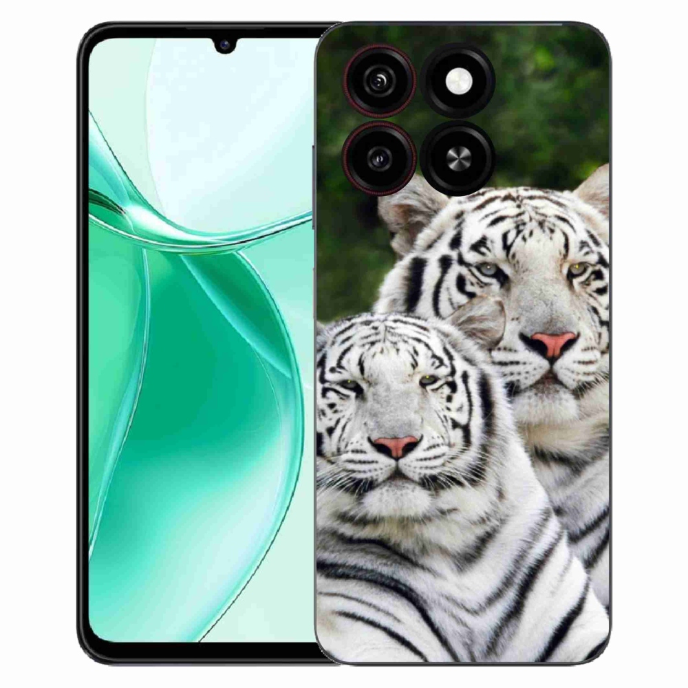 ZTE Blade A35 zselés tok mmCase - fehér tigrisek