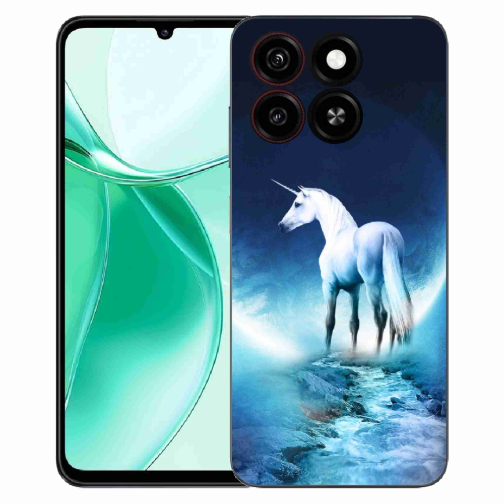 ZTE Blade A35 zselés tok mmCase - fehér egyszarvú