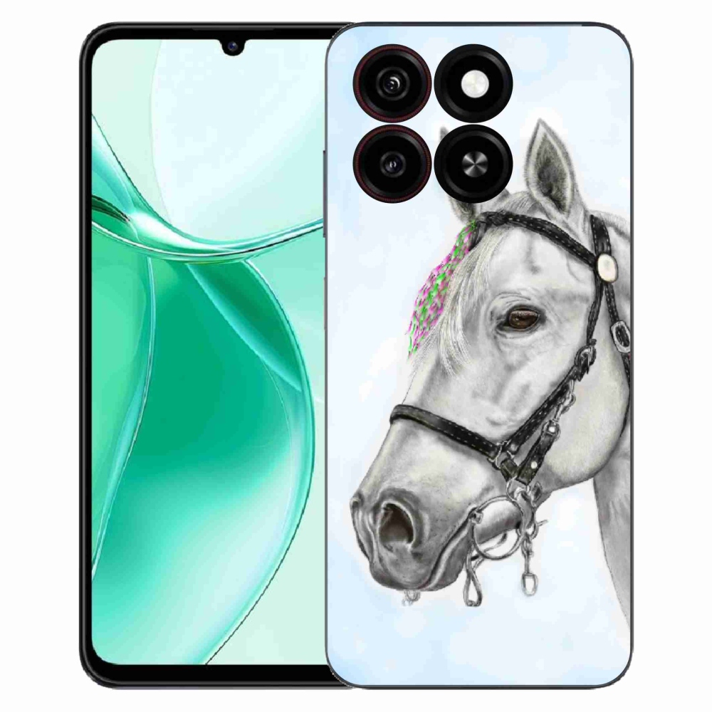 ZTE Blade A35 zselés tok mmCase - fehér ló 1