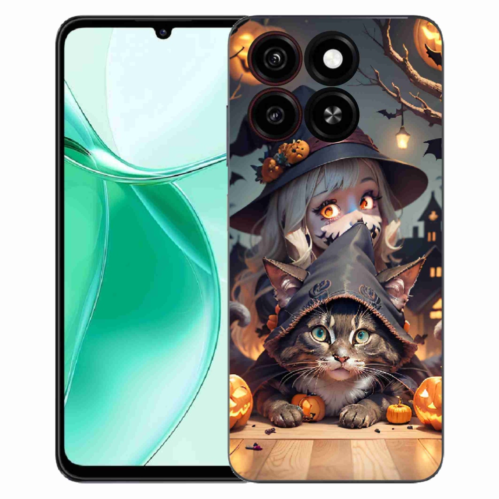 ZTE Blade A35 zselés borítás mmCase - boszorkány macskával