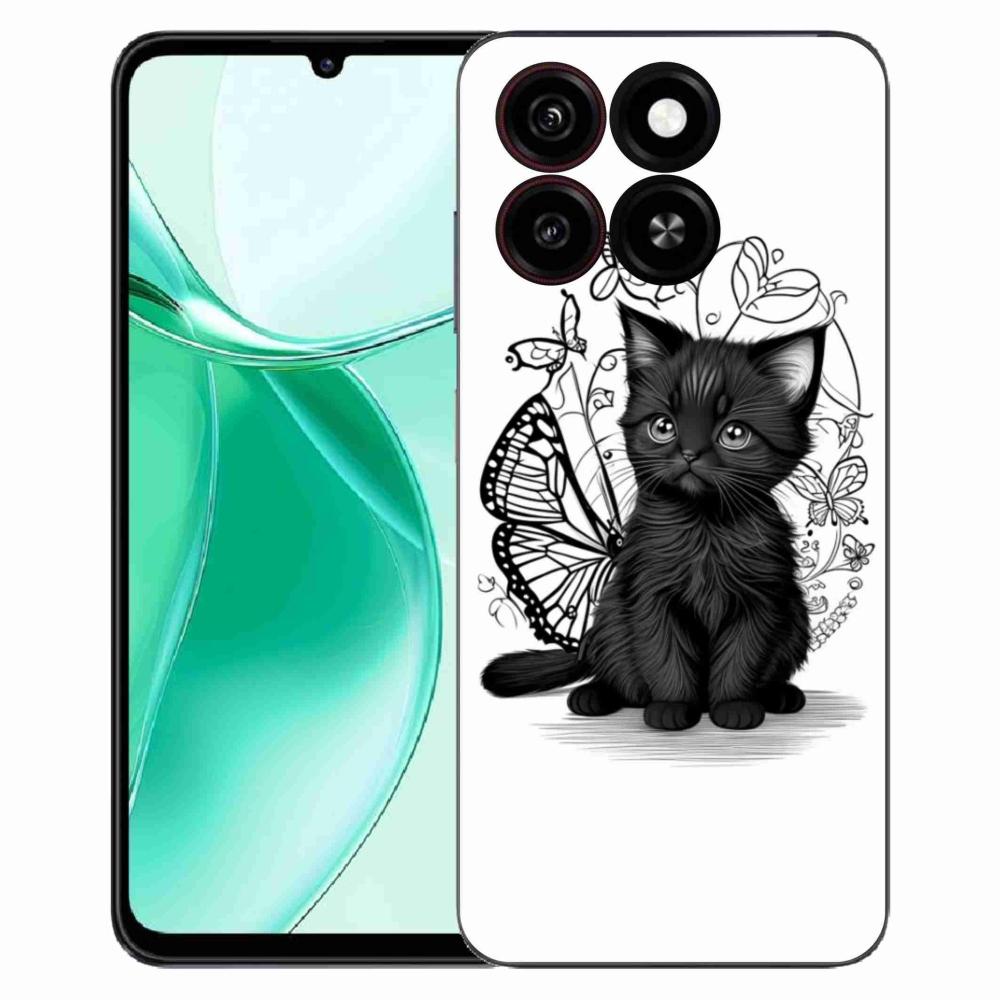 ZTE Blade A35 zselés tok mmCase - fekete cica