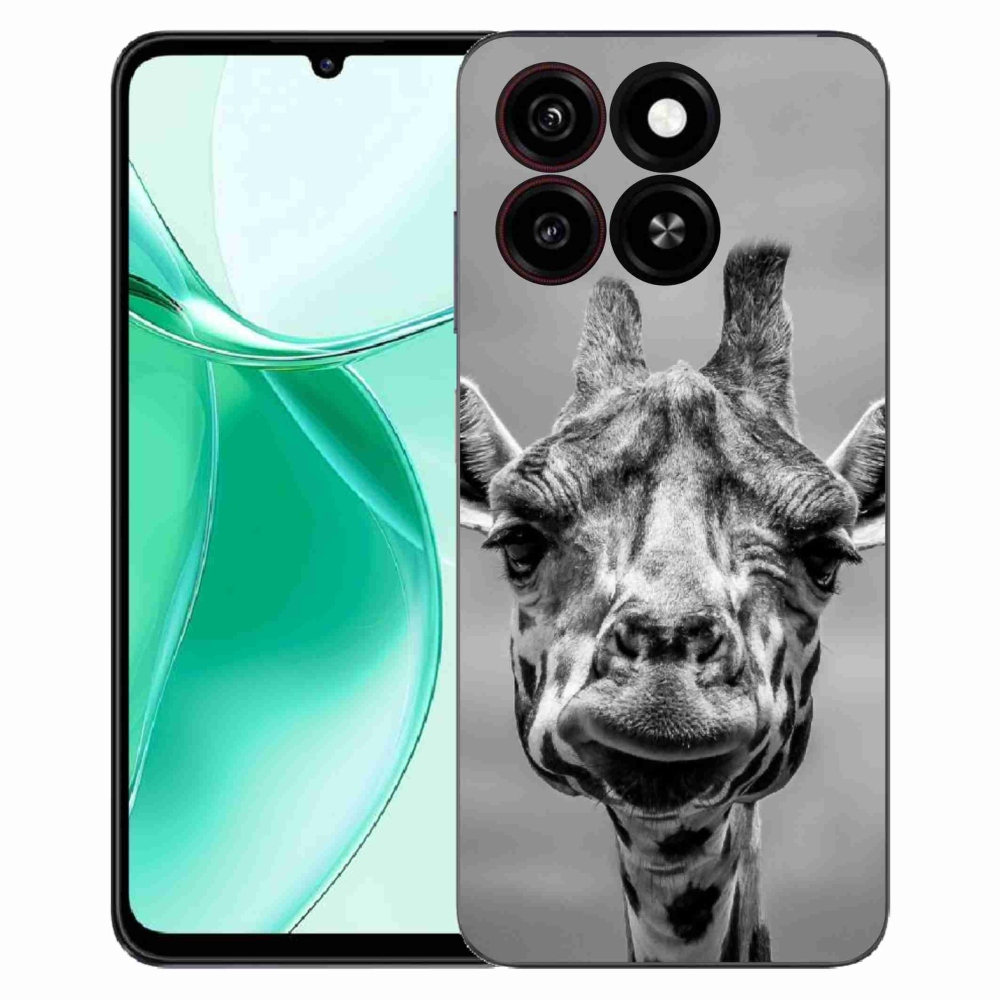 ZTE Blade A35 zselés borítás mmCase - fekete-fehér zsiráf
