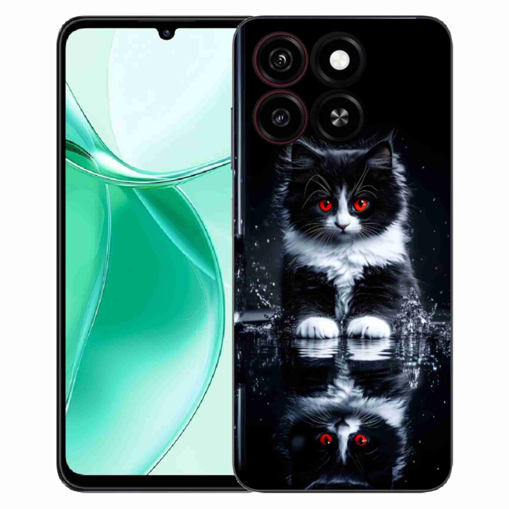 ZTE Blade A35 zselés tok mmCase - fekete-fehér cica