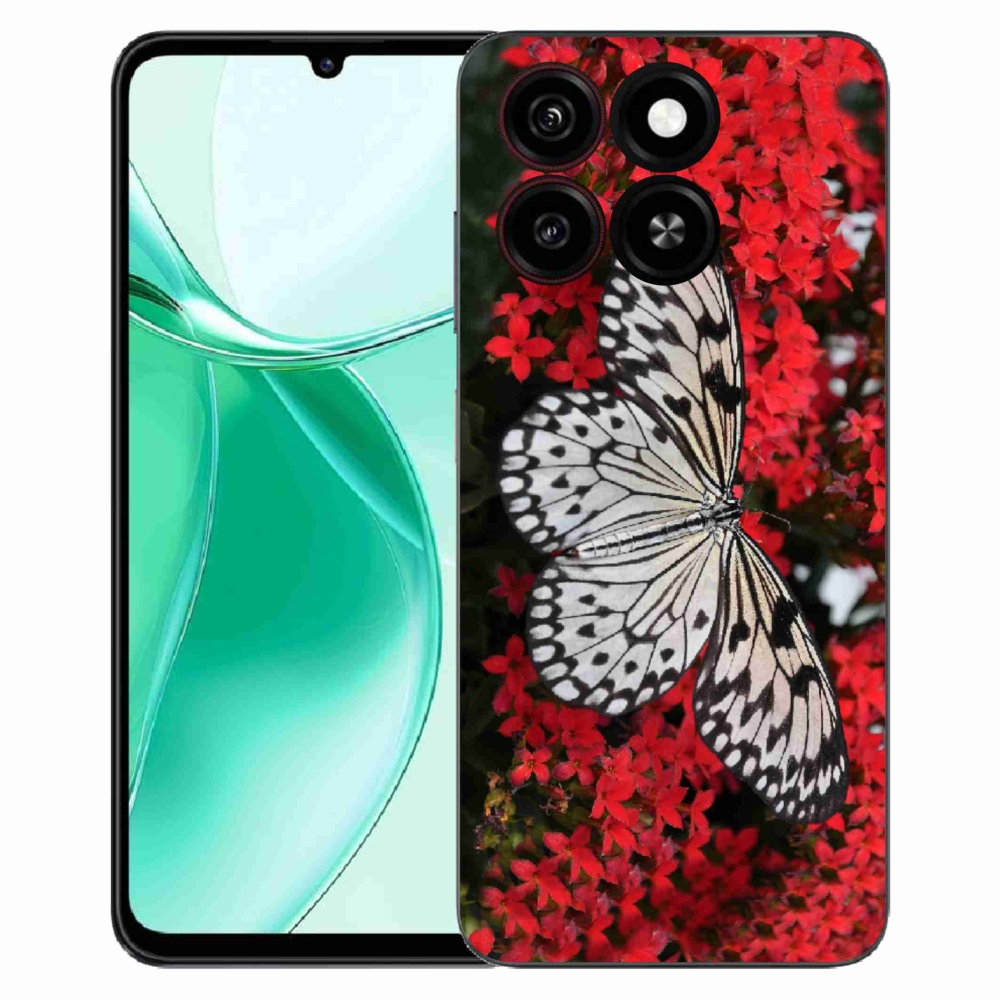 ZTE Blade A35 zselés tok mmCase - fekete-fehér pillangó 1