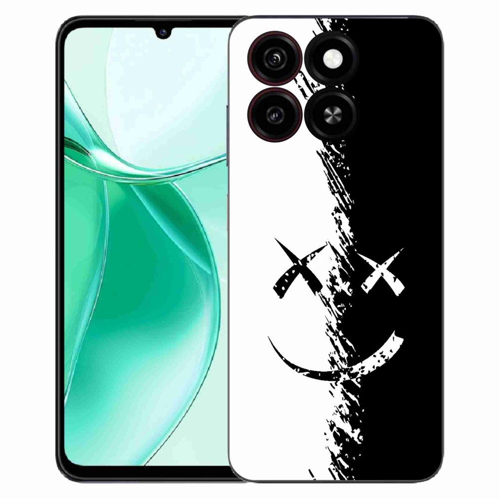 ZTE Blade A35 zselés borító mmCase - fekete-fehér smiley