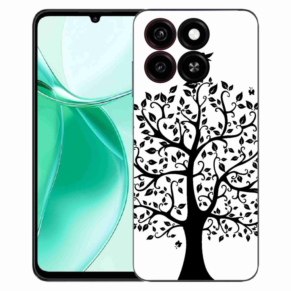 ZTE Blade A35 zselés tok mmCase - fekete-fehér fa