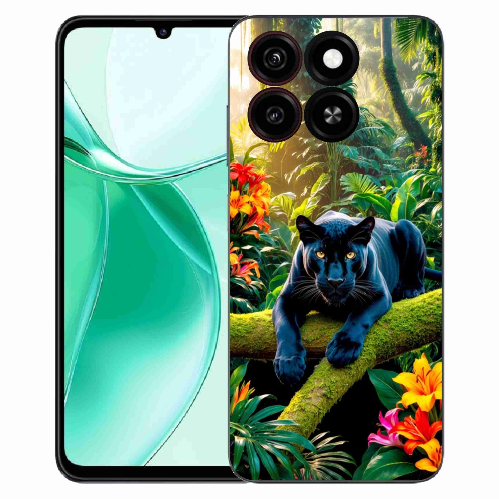 ZTE Blade A35 zselés tok mmCase - fekete párduc a dzsungelben