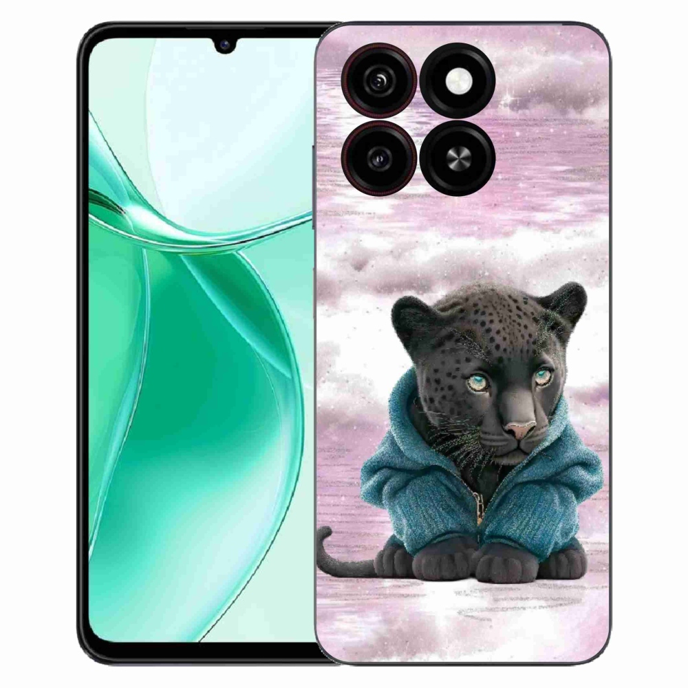 ZTE Blade A35 zselés tok mmCase - fekete párduc pulóverben