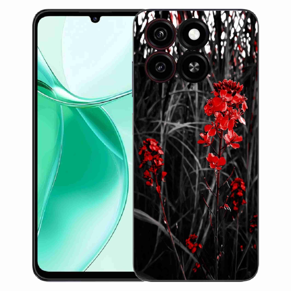 ZTE Blade A35 zselés tok mmCase - piros növény