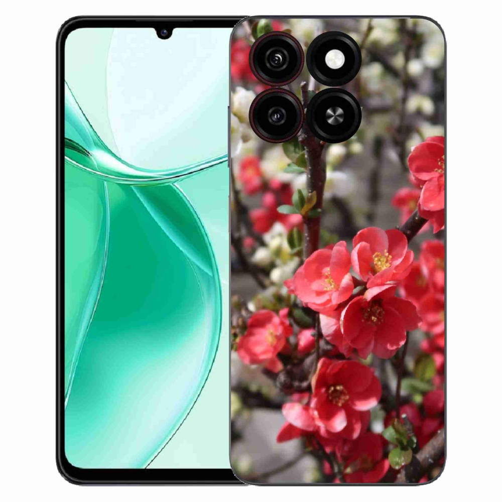 ZTE Blade A35 zselés tok mmCase - piros virágok