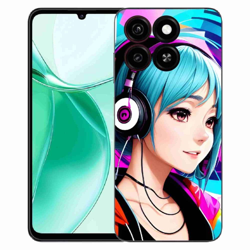 ZTE Blade A35 zselés tok mmCase - lány fejhallgatóval