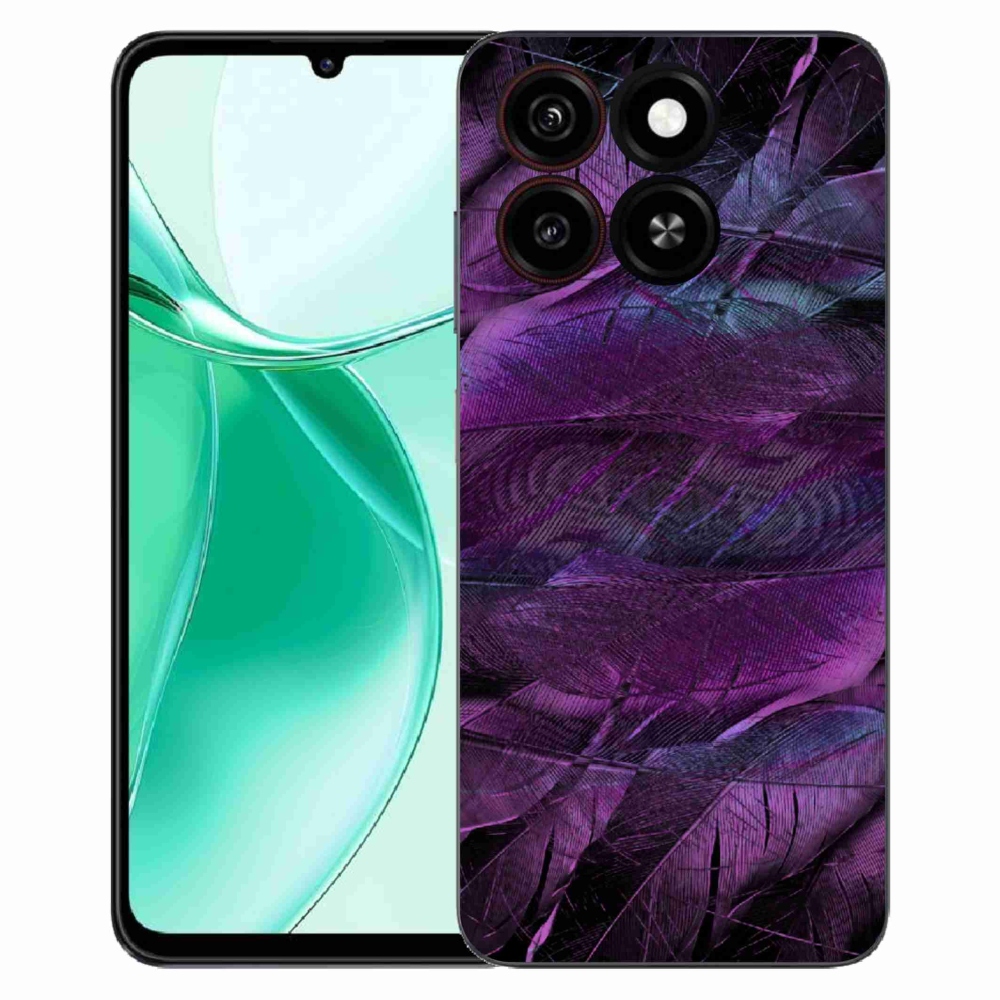 ZTE Blade A35 zselés borítás mmCase - lila tollak