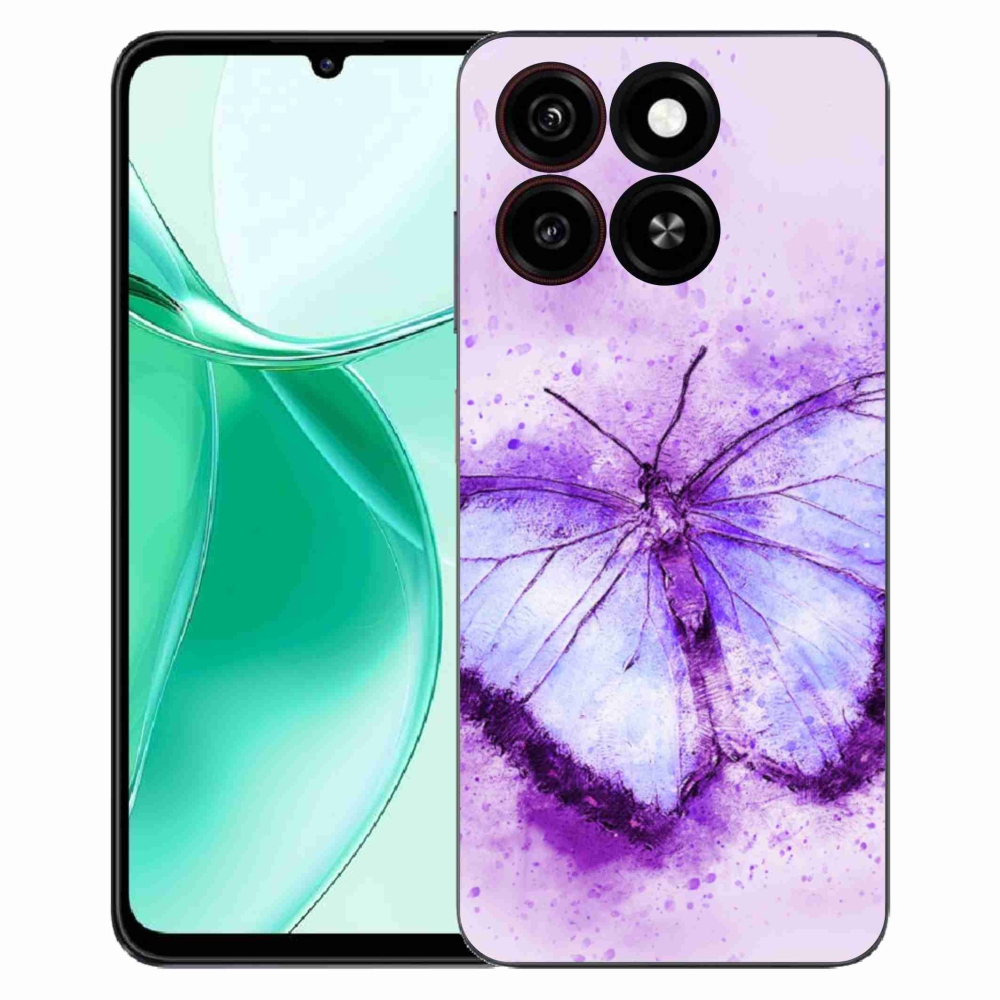 ZTE Blade A35 zselés tok mmCase - lila pillangó