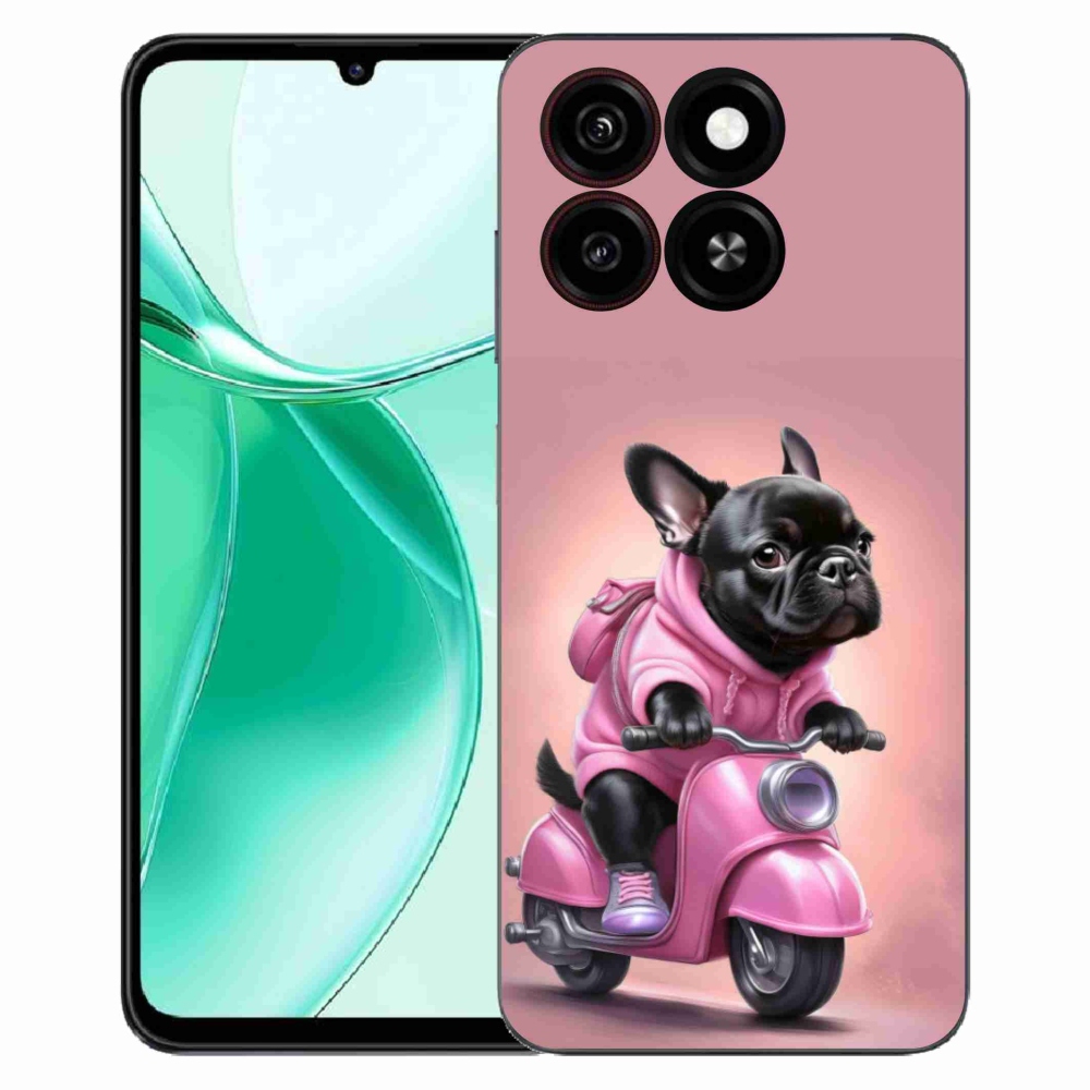 ZTE Blade A35 zselés borító mmCase - francia bulldog egy robogón
