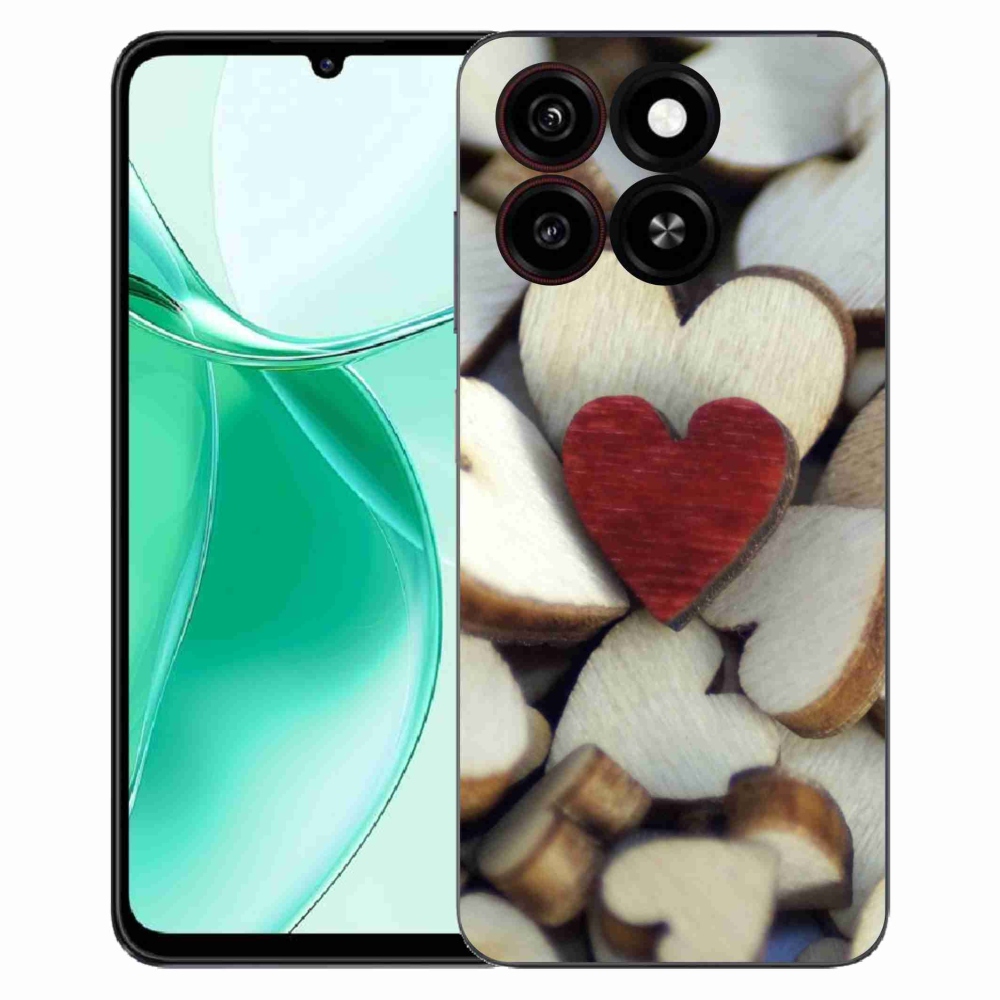 ZTE Blade A35 zselés tok mmCase - gravírozott piros szív