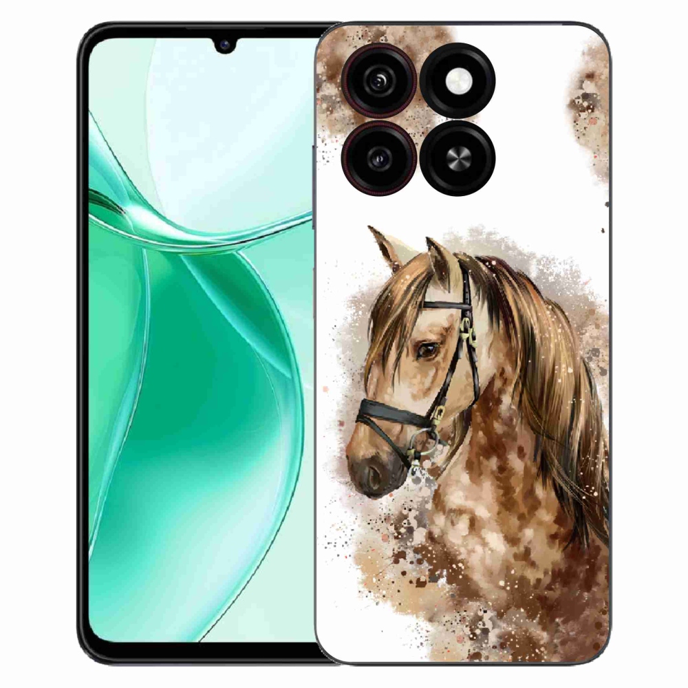 ZTE Blade A35 zselés tok mmCase - barna rajzfilm lóhoz