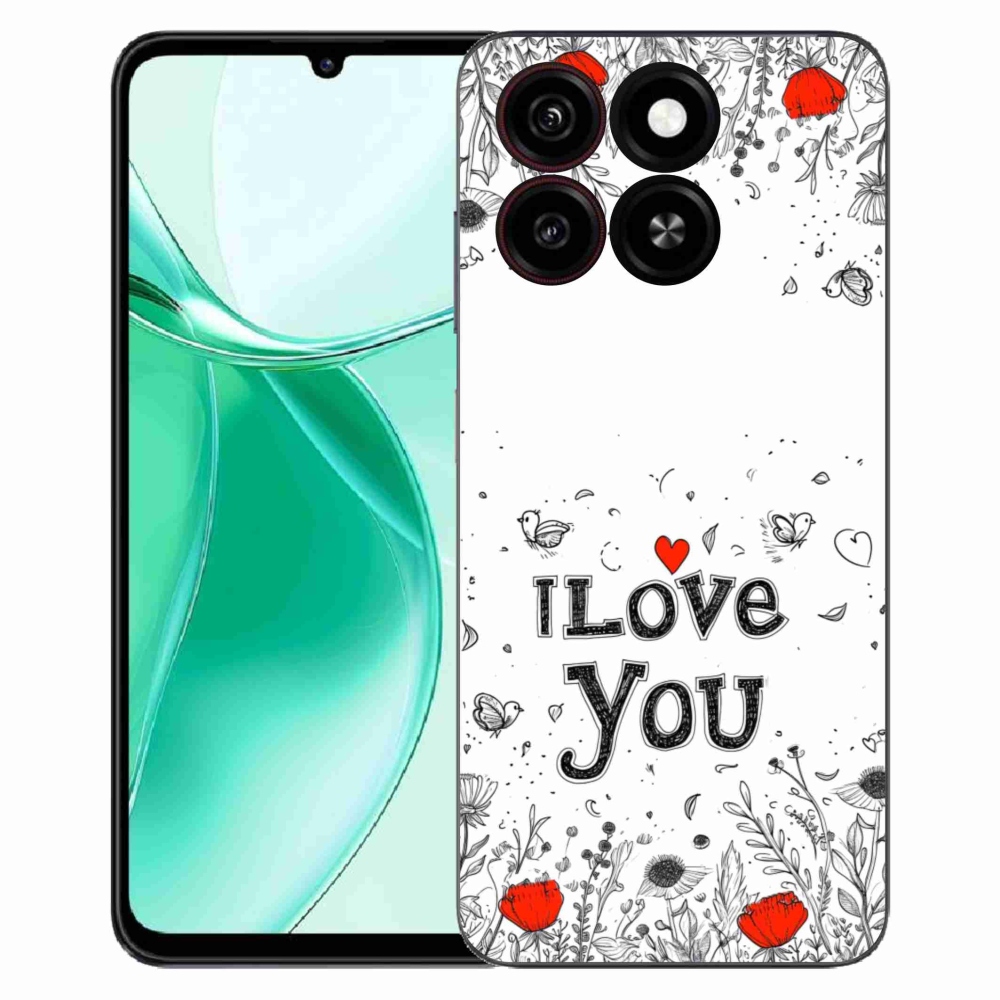 ZTE Blade A35 zselés borítás mmCase - I love you fehér háttérrel