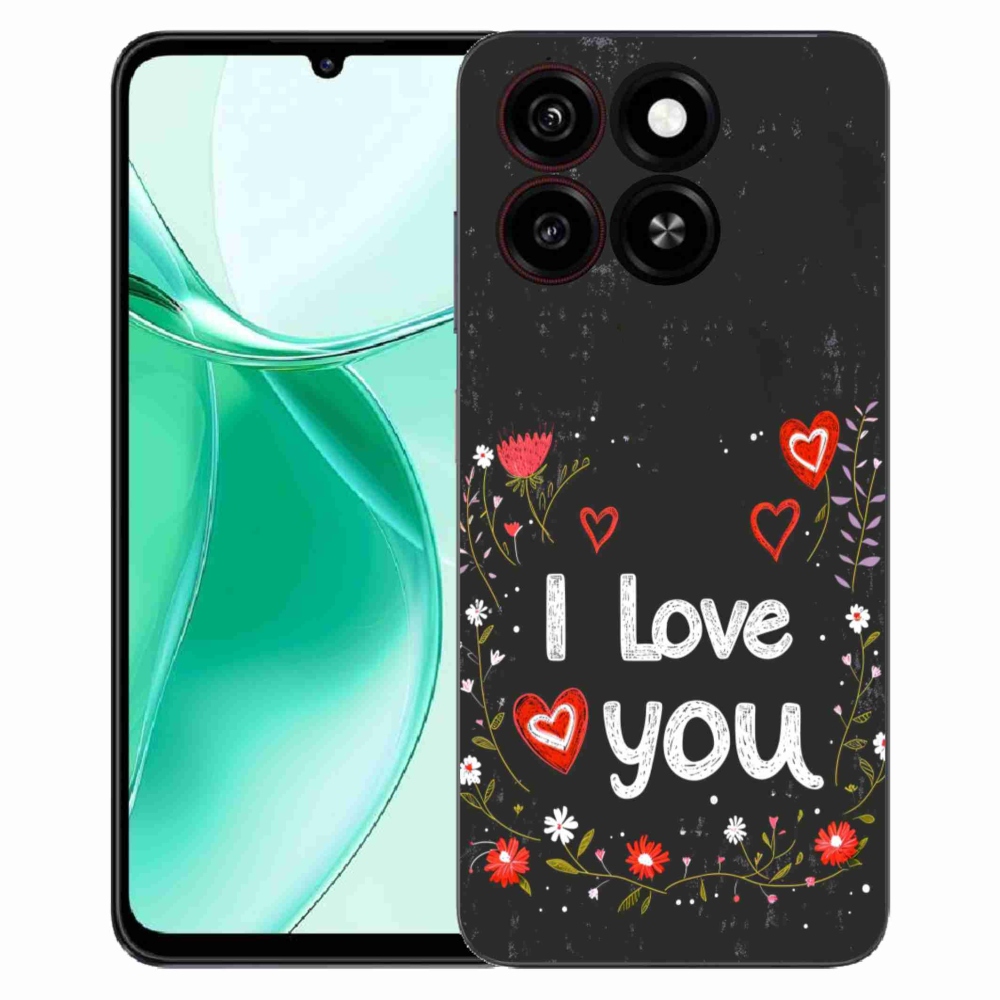 ZTE Blade A35 zselés borító mmCase - I love you fekete háttérrel