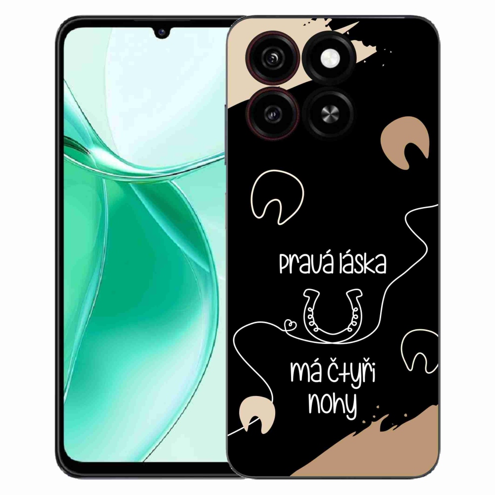 ZTE Blade A35 zselés tok mmCase - ló motívum fekete háttérrel