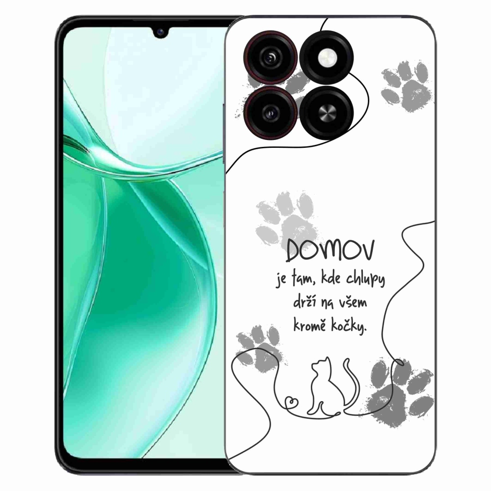 ZTE Blade A35 zselés tok mmCase - macska motívum fehér háttérrel