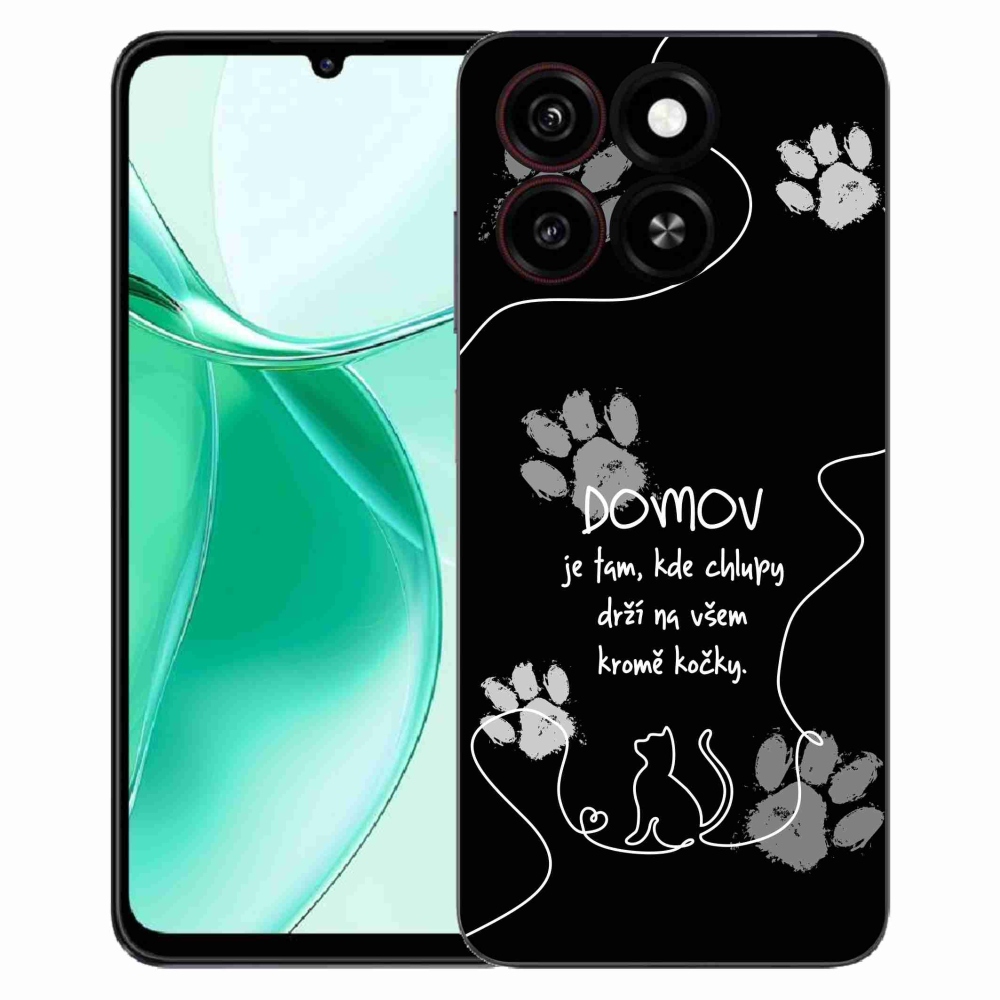 ZTE Blade A35 zselés tok mmCase - macska motívum fekete háttérrel