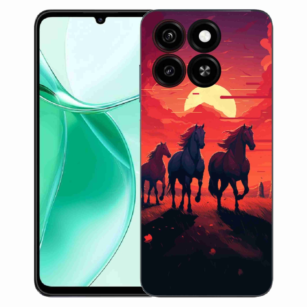 ZTE Blade A35 zselés borítás mmCase - lovak és naplemente