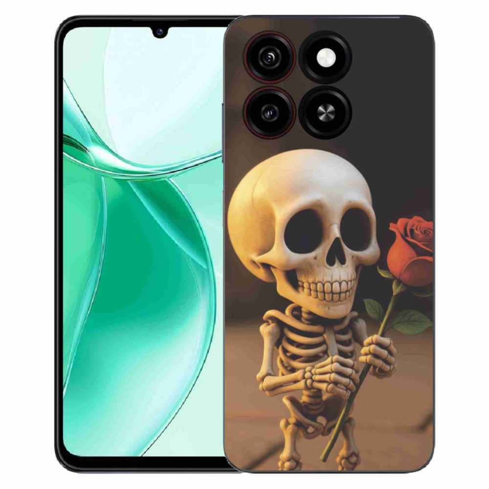 ZTE Blade A35 zselés borítás mmCase a ZTE Blade A35-ön - csontváz rózsával