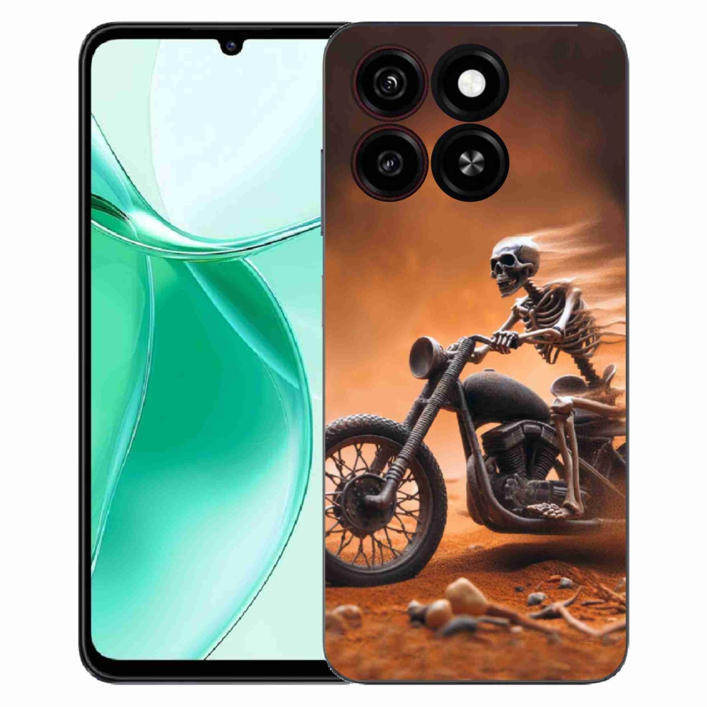 ZTE Blade A35 zselés borítás mmCase - csontváz a motorkerékpáron