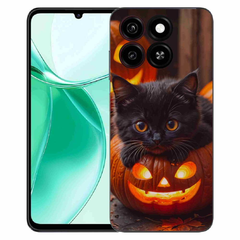 ZTE Blade A35 zselés borító mmCase - cica és tök - a ZTE Blade A35-hez