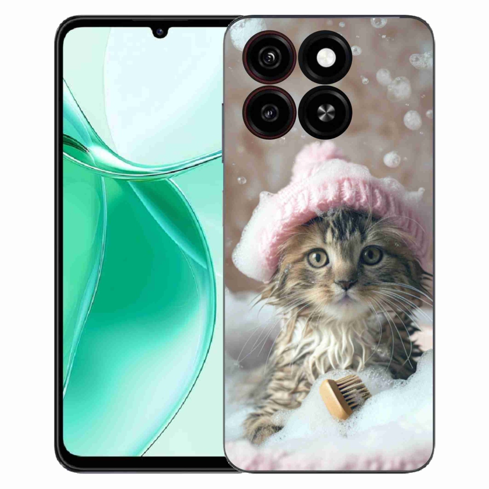 ZTE Blade A35 zselés tok mmCase - cica és fürdő