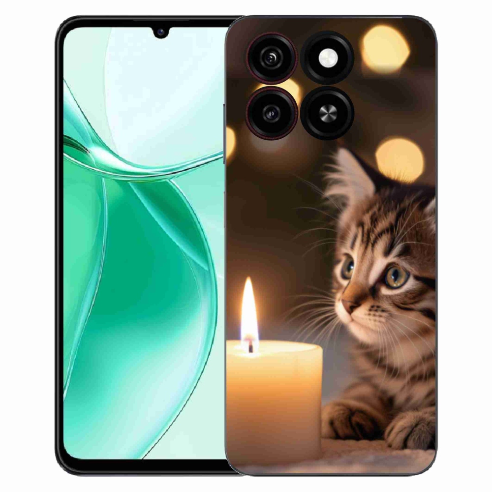 ZTE Blade A35 zselés borítás mmCase - cica és gyertya