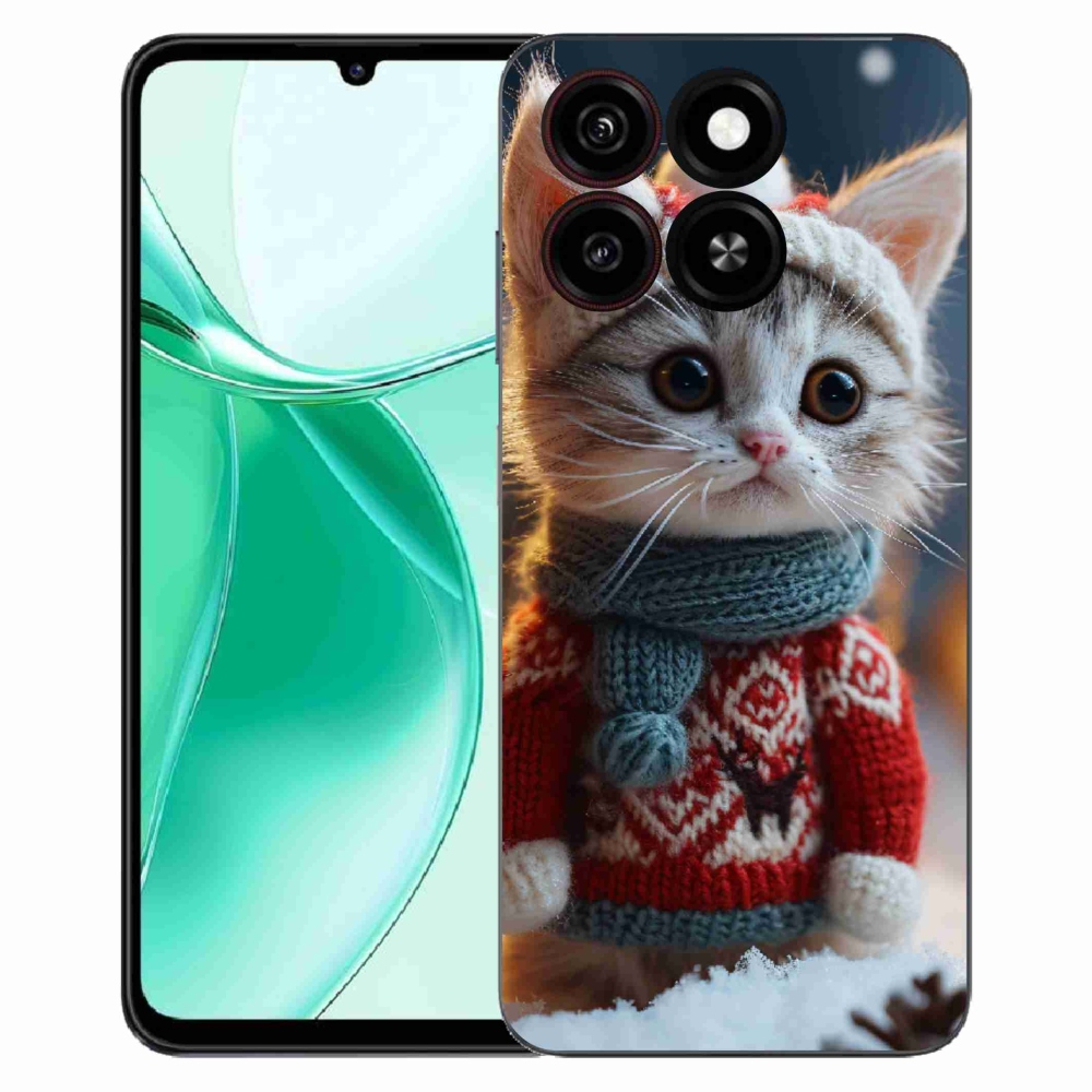 ZTE Blade A35 zselés borító mmCase - cica pulóverben