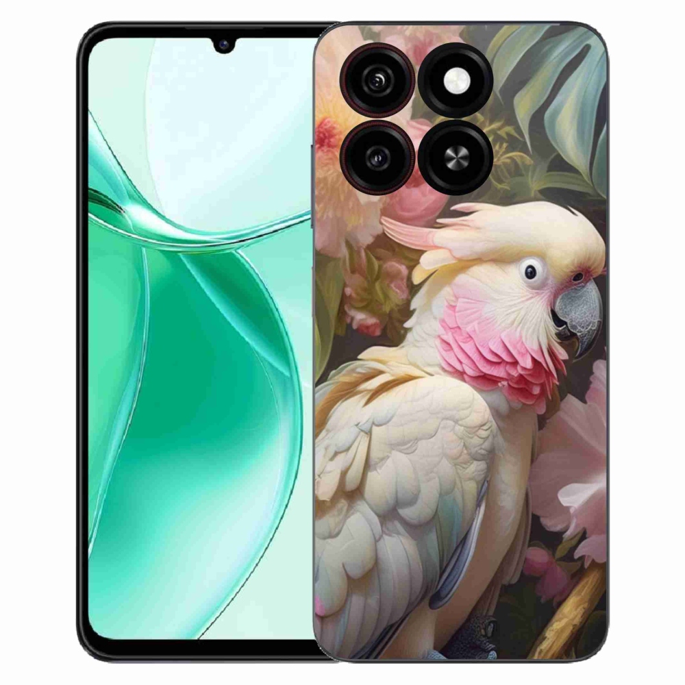 ZTE Blade A35 zselés tok mmCase - papagáj kakadu rózsaszín 2