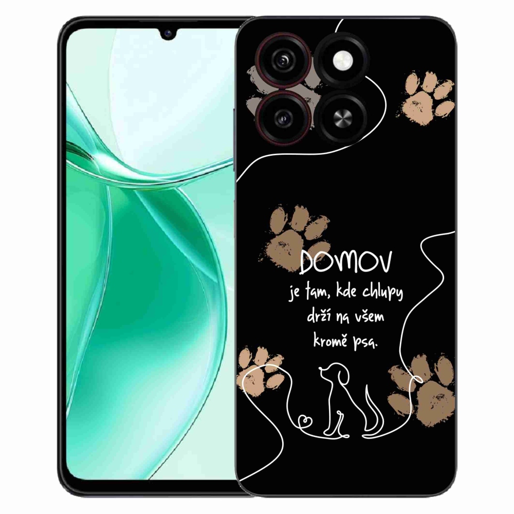 ZTE Blade A35 zselés tok mmCase - kutya motívum fekete alapon
