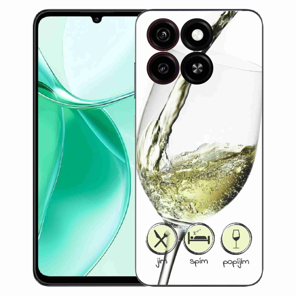 ZTE Blade A35 zselés tok mmCase - borospohár fehér