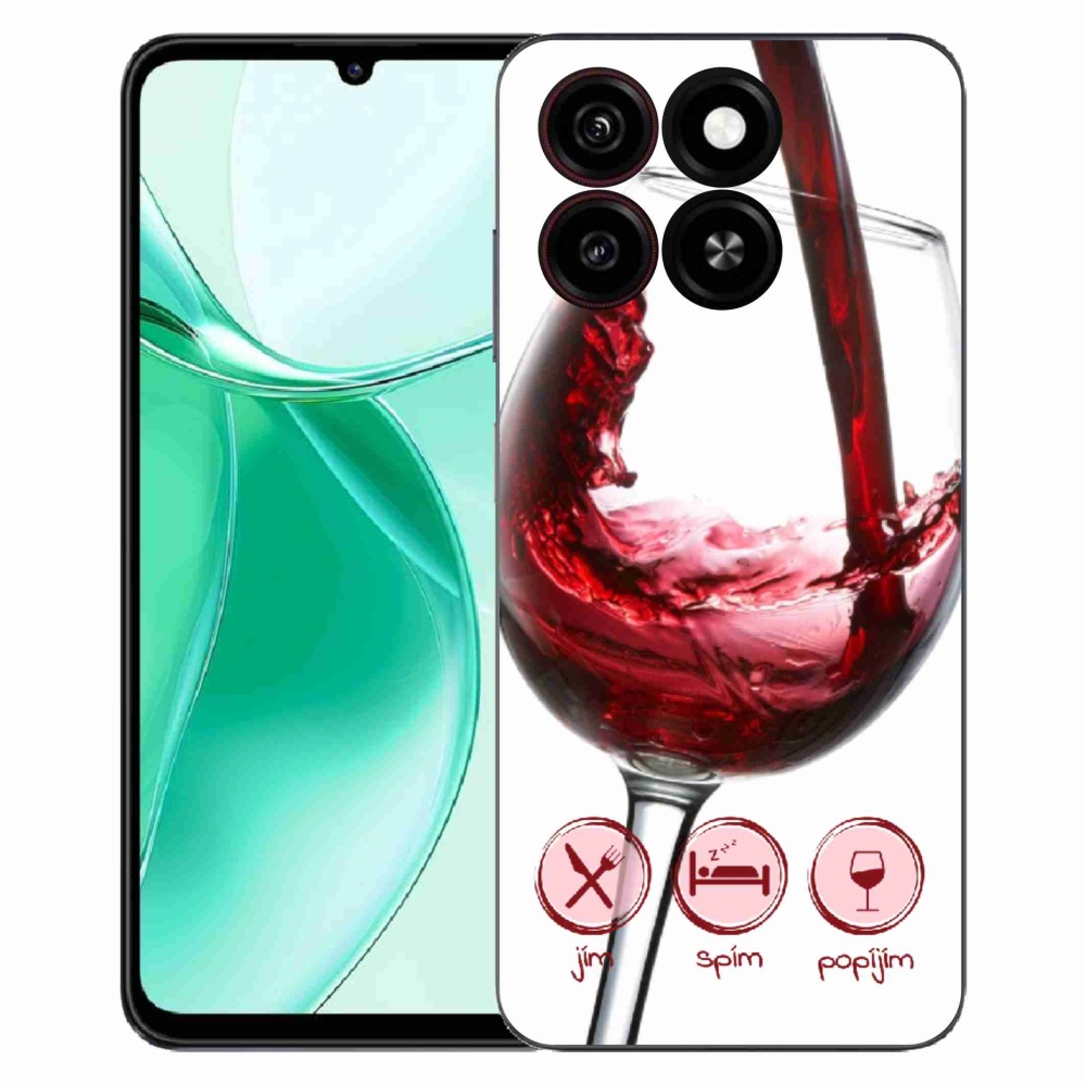 ZTE Blade A35 zselés borító mmCase - borospohár piros