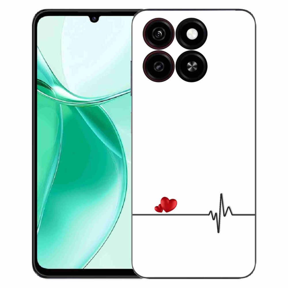 ZTE Blade A35 zselés borító mmCase - szív és szívverés fehér háttérrel