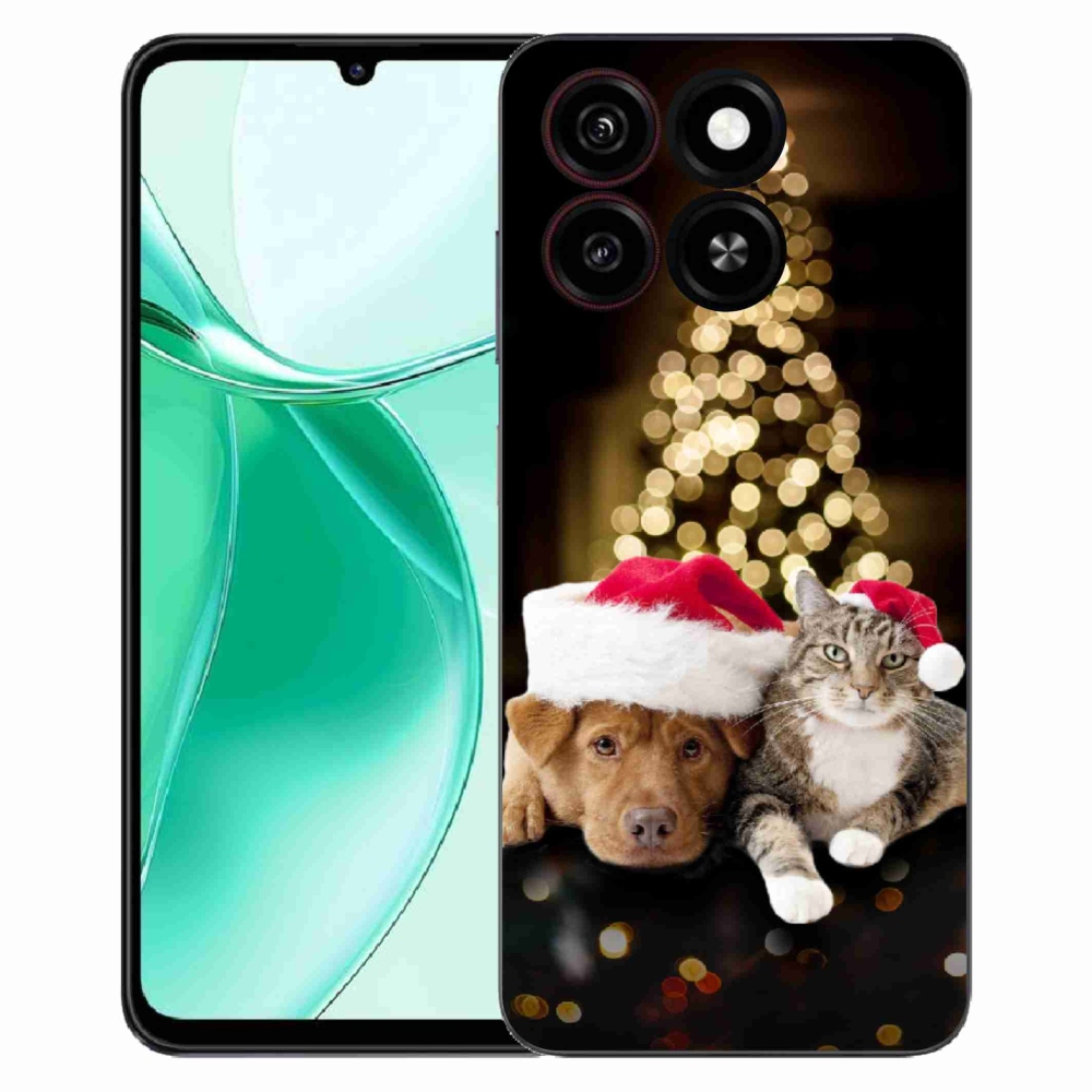 ZTE Blade A35 zselés borító mmCase - Karácsonyi kutya és macska