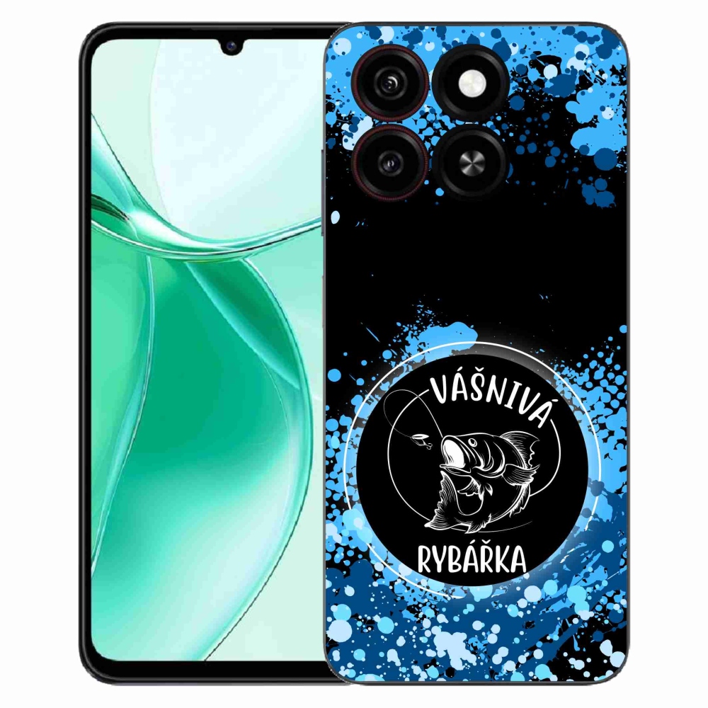 ZTE Blade A35 zselés borító mmCase - szenvedélyes halásznő fekete háttérrel