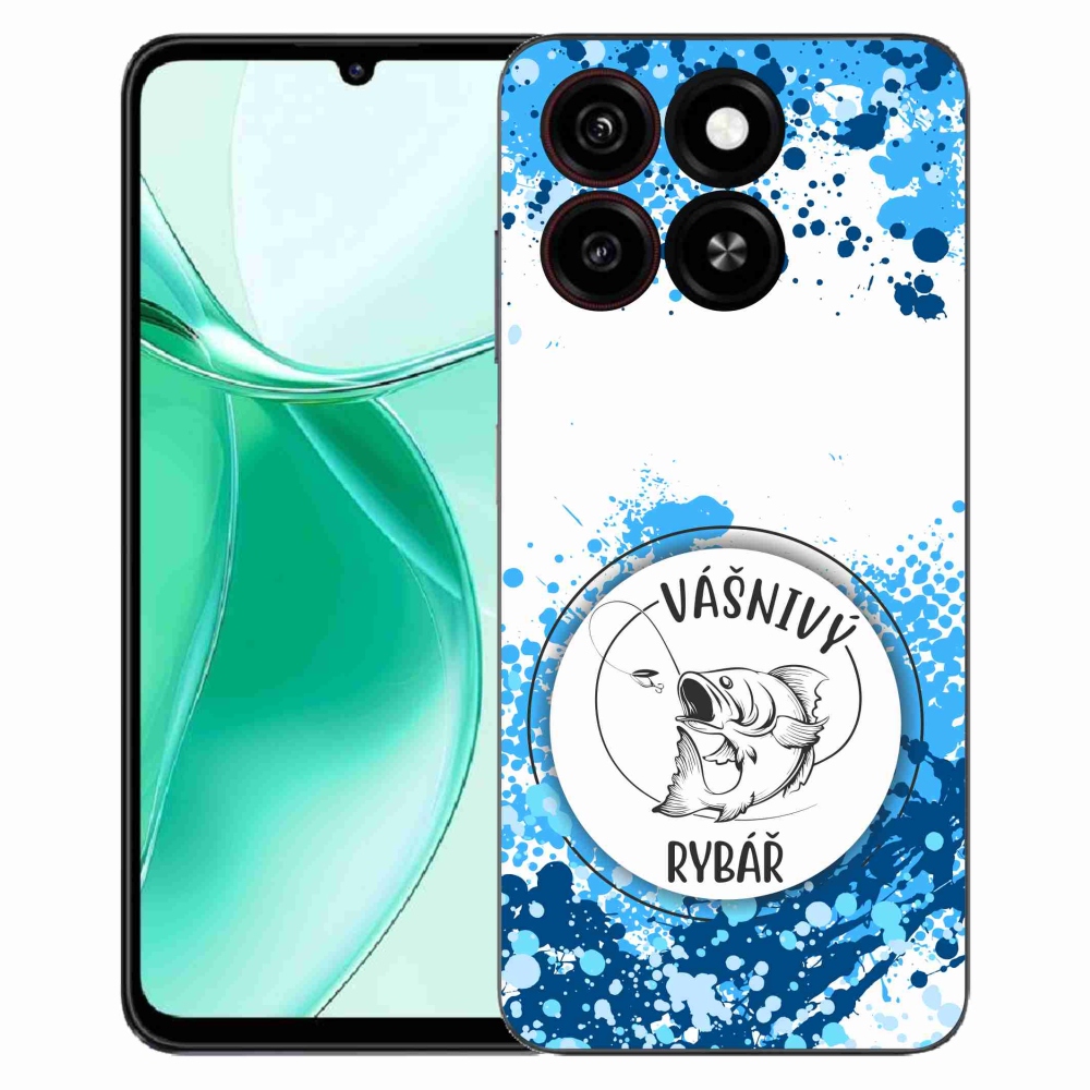 ZTE Blade A35 zselés borító mmCase - szenvedélyes halász fehér háttérrel