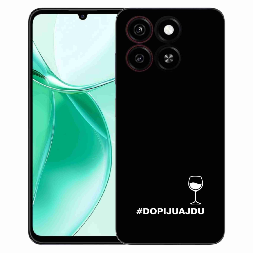 ZTE Blade A35 zselés borító mmCase - bor motívum fekete háttérrel
