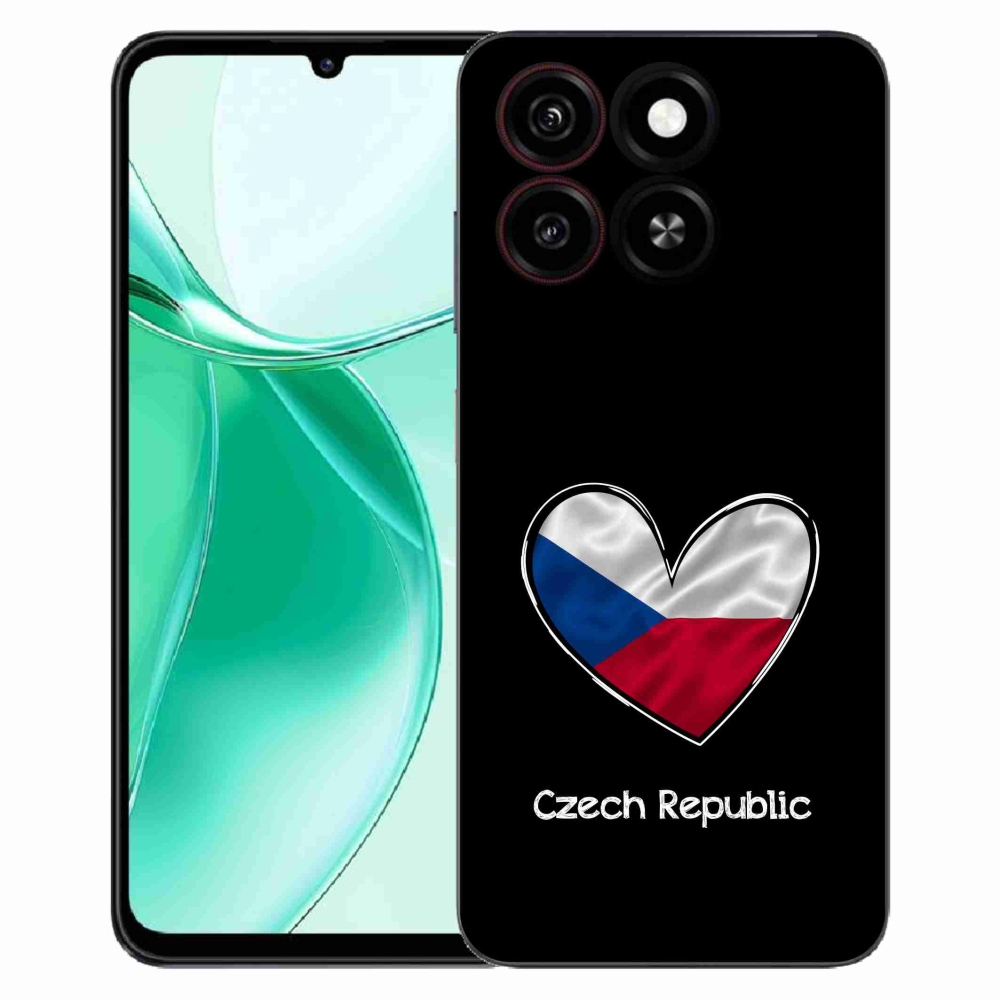 ZTE Blade A35 zselés borító mmCase - zászló szív fekete háttérrel